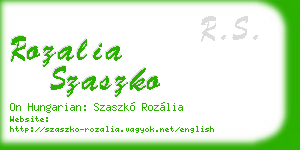 rozalia szaszko business card