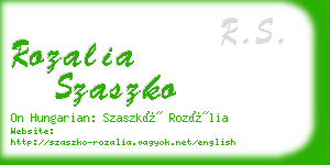 rozalia szaszko business card